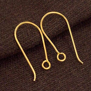 2 pairs of 925 Sterling Silver Gold Vermeil Style Earwires 11x19 mm. :vm1054 image 1