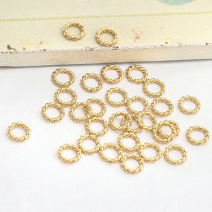 30 anelli chiusi a cerchio attorcigliato in argento sterling 925 in oro stile vermeil da 5 mm. :vm1416 immagine 3