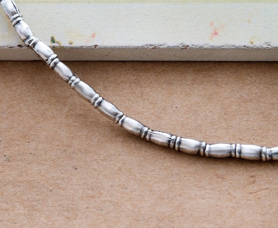 45 Karen Hill Tribe Silber Bambus Perlen 2.5x5mm. 9 ", oxidiertes Finish :  ka3813 - Etsy.de
