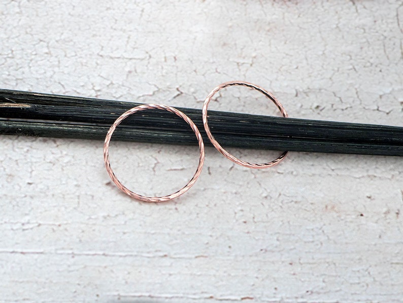 2 of 925 Sterling Silver Rose Gold Vermeil Style Twisted Closed Circle Rings pg1079 Connectors 20x1mm