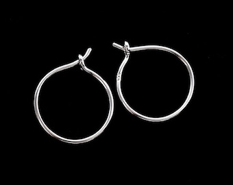 4 pairs of 925 Sterling Silver Circle Hoop Earrings 15mm. :tk0136