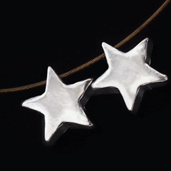 2 of 925 Sterling Silver Little Star Beads 7mm. :th1885