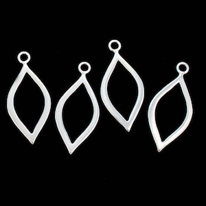 4 of 925 Sterling Silver Marquise Drop Pendants  11x21 mm. Polish Finished  :tk0096