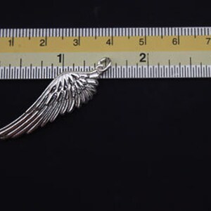 1 of 925 Sterling Silver Angel Wing Pendant 11.5x39mm. :th1740 image 4