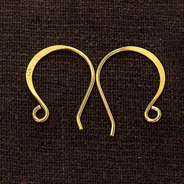 2 paia di monachelle stile vermeil oro argento sterling 14x19mm.#20 :vm1311
