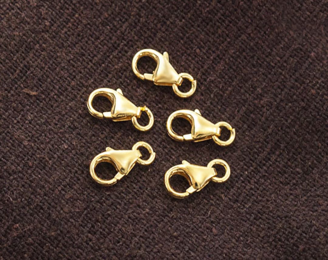 5 of 925 Sterling Silver Gold Vermeil Style Pear Lobster Clasps 4x7 Mm