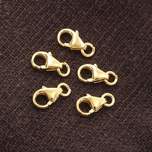 5 of 925 Sterling Silver Gold  Vermeil Style Pear Lobster Clasps 4x7 mm.  :vm0776