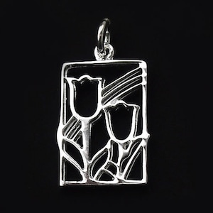 1 of 925 Sterling Silver  Cutout  Flower Charm 11x16mm. :th1718
