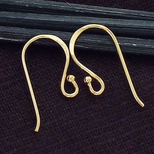 2 pairs of 925 Sterling Silver Gold Vermeil Style Earwires 9x19 mm. :vm0814