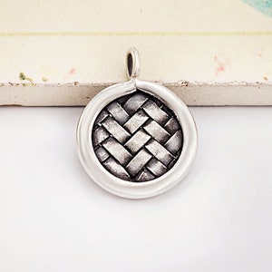 1 of Karen Hill Tribe Silver Woven Circle Disc Pendant 16.5 mm.  :ka4417