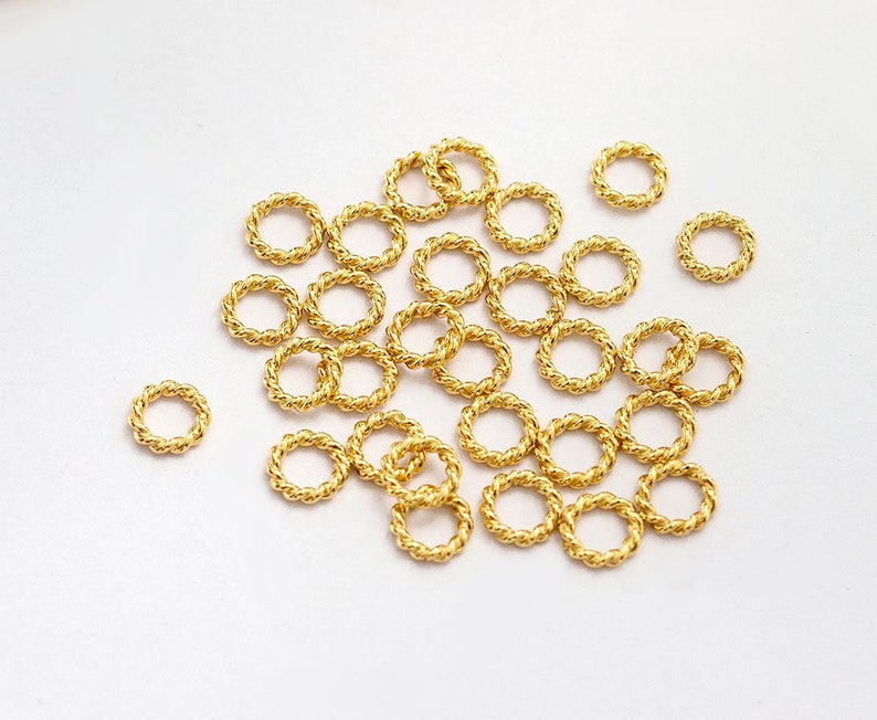 30 anelli chiusi a cerchio attorcigliato in argento sterling 925 in oro stile vermeil da 5 mm. :vm1416 immagine 4