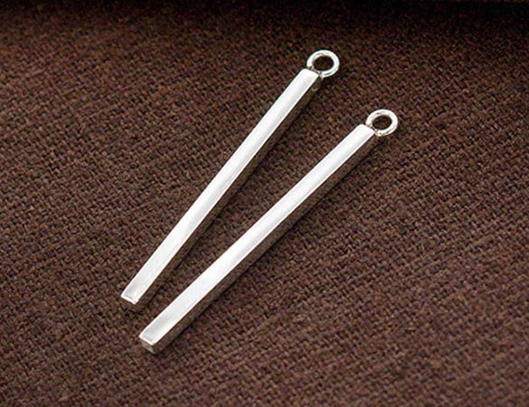 2 of 925 Sterling Silver Rectangle Stick Charms 2x30mm. :tk0173 - Etsy