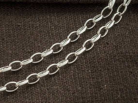 18 Inches of 925 Sterling Silver Oval Chain 3x5 Mm. :th0936 - Etsy
