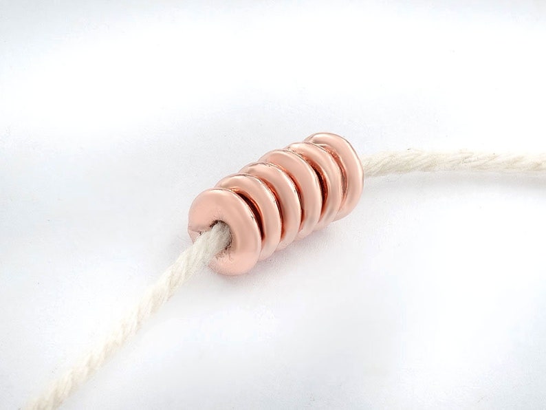 pg1060 6 of Karen hill tribe Silver Rose Gold Vermeil Style Plain Disc Beads 8x2 mm
