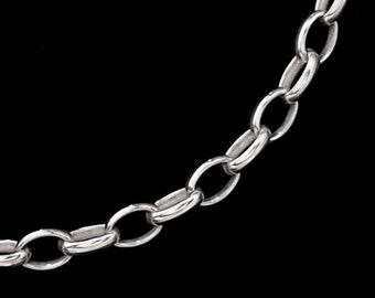 18 inches of 925 Sterling Silver Oval Rolo Chain 2.6x3.8 mm. :th0978