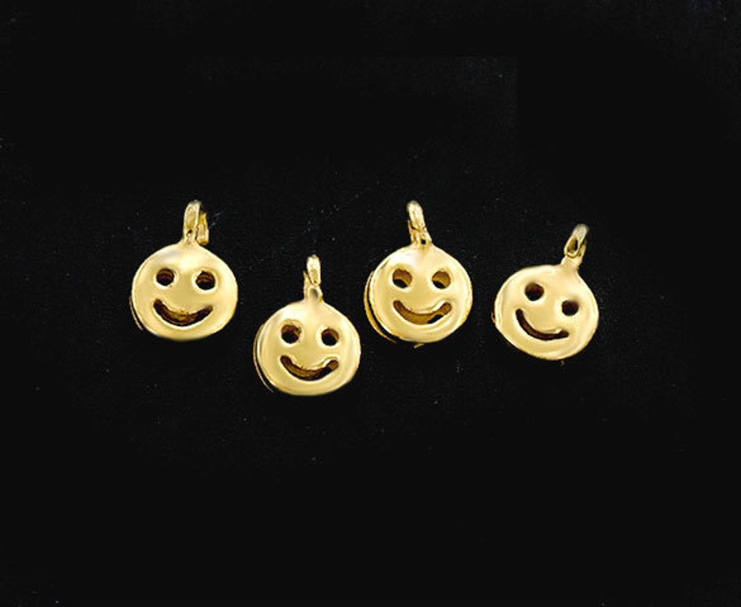 4-of-925-sterling-silver-gold-vermeil-style-little-smiley-charms-4-mm