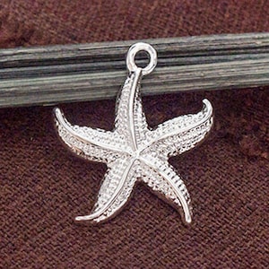 1 von 925 Sterling Silber Seestern Anhänger 20mm. :th2607