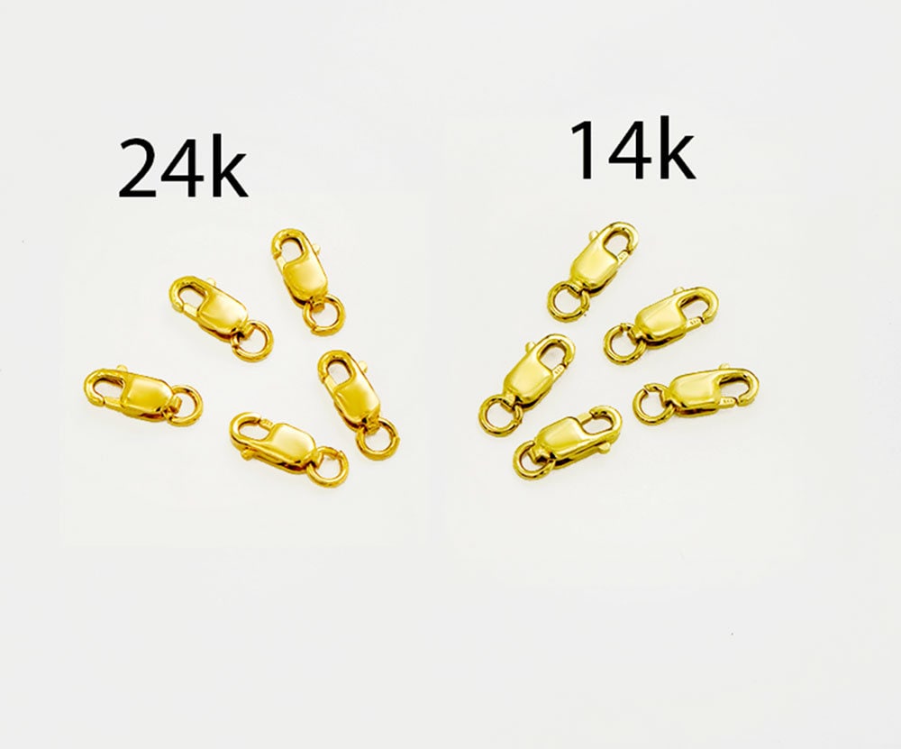 5 of 925 Sterling Silver Gold Vermeil Style Lobster Clasps 8 Etsy