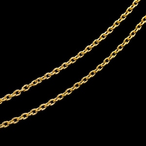50 inches of 925 Sterling Silver 24k Gold Vermeil Style Cable Chain Necklace 1x1.5 mm. :vm1336