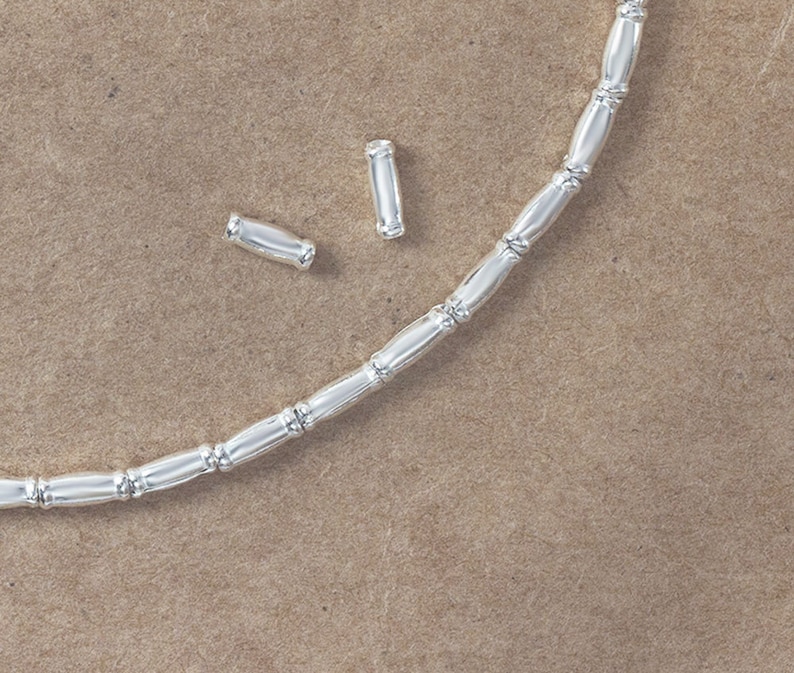 40 of Karen Hill Tribe Silver Bamboo Beads 2x5 mm. 8.5 :ka1471 image 2