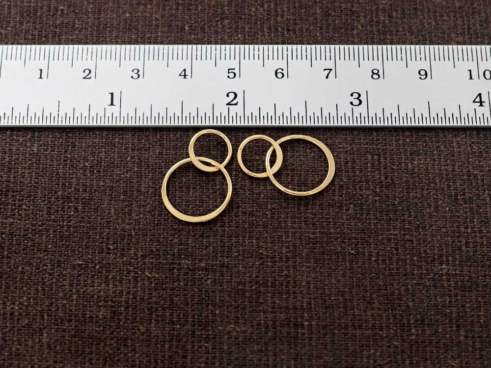 2 of 925 Sterling Silver Gold Vermeil Style Double Circle Rings Charms ...