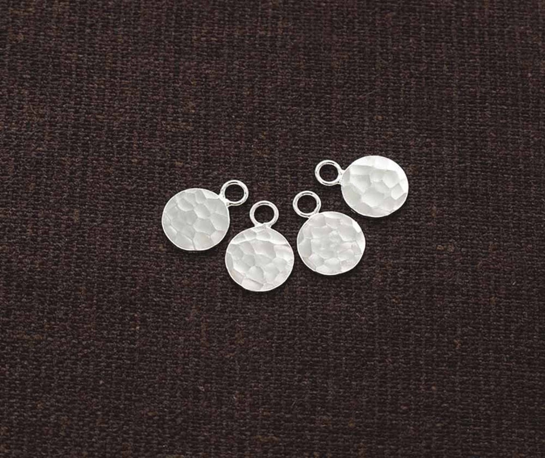 Sterling Silver Initial T Charm – Tiny Round Disc, .925, Nickel-Free