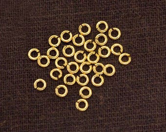 30 of 925 Sterling Silver Vermeil Style Opened Jump Rings  3x0.8mm. :vm1070