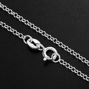 20 inches of 925 Sterling Silver Rolo Chain Necklace 1.6 mm. Delicate Chain  :th2330-20