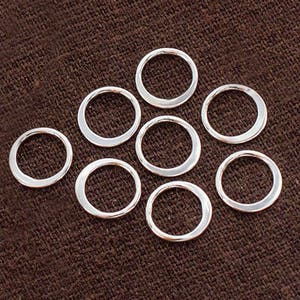 8 of 925 Sterling Silver Circle Links, Connectors 9 mm. :tk0083