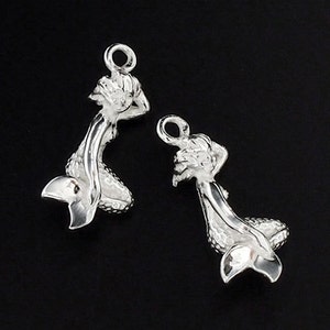 2 of 925 Sterling Silver Mermaid Charms 16mm. :th1539