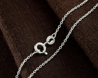 16 inches of 925 Sterling Silver Fine Cable Chain Necklace , 1x1.5 mm. Delicate Chain  :th2352-16