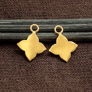 2 of 925 Sterling Silver Gold Vermeil Style Flower Charms 11 mm. :vm1206