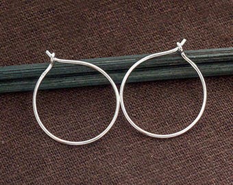 4 pairs of 925 Sterling Silver Circle Hoop Earrings 20mm. :tk0182