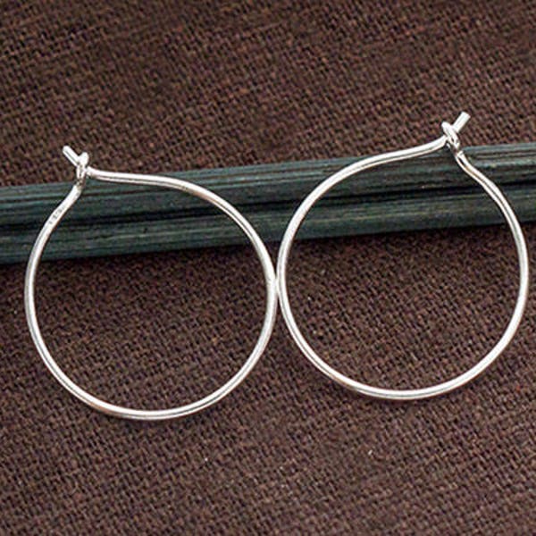 4 pairs of 925 Sterling Silver Circle Hoop Earrings 20mm. :tk0182
