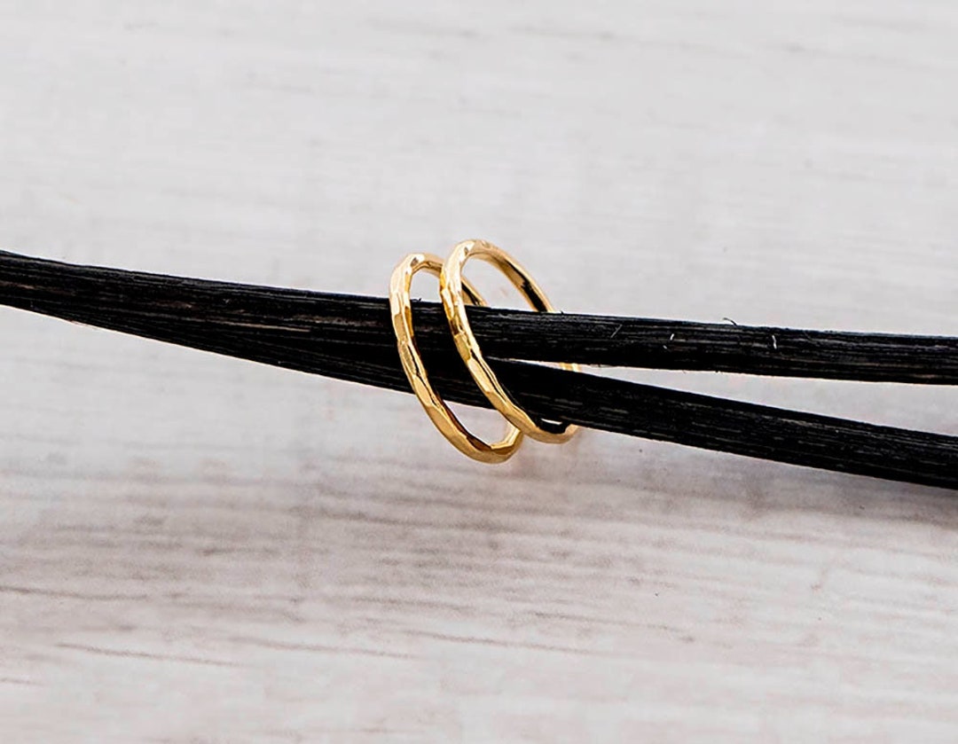 2 of 925 Sterling Silver Gold Vermeil Style Hammered Circle Closed ...