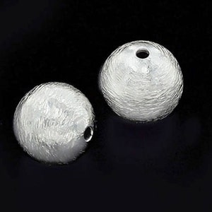 2 of Karen Hill Tribe Silver Brushed Round Beads 10mm. :ka4198
