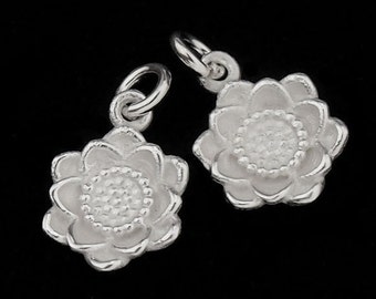 2 of 925 Sterling Silver Flower Charms 10mm. Tiny Charms. :th1913