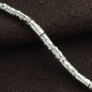 30 of Karen Hill Tribe Silver Hammer Tubular Beads 2x5.5 mm. :ka2840