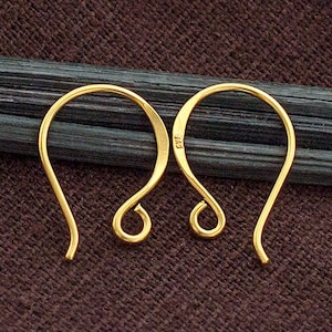 2 pairs of Sterling Silver Gold Vermeil Style Earwires 17mm.#20.  :vm0894