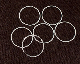 6 of 925 Sterling Silver Closed Jump Rings 1x20mm. :tk0207