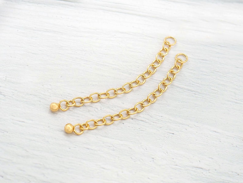 2 of 925 Sterling Silver Gold Vermeil Style Extension Chains Etsy