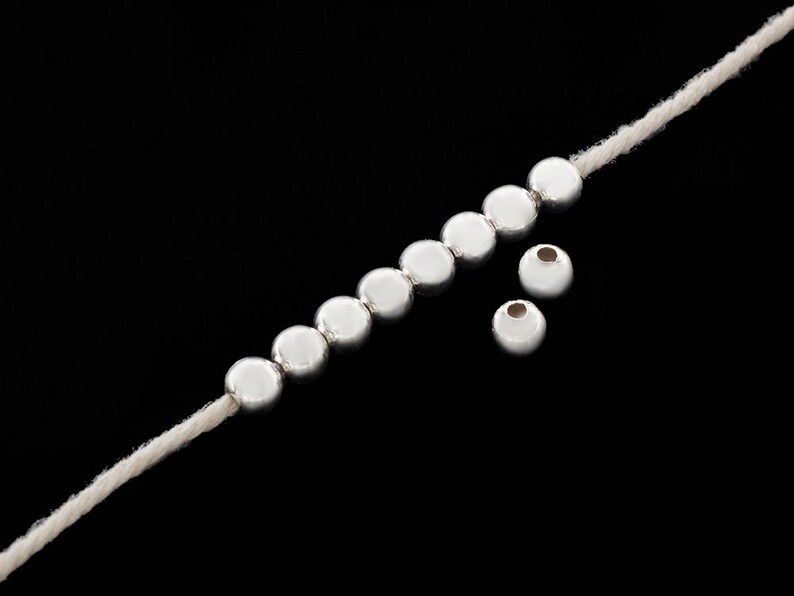 10 of 925 Sterling Silver Round Beads 6 mm. :th2759 image 2