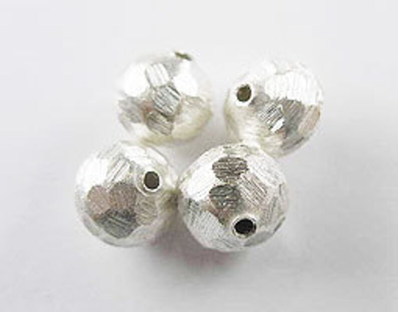 4 of Karen Hill Tribe Silver Ground :ka3623 Brushed Round Beads 10 mm