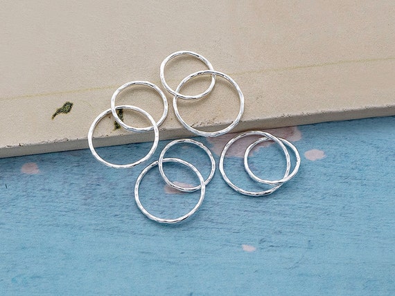 Open Circle O Ring Textured Sterling Silver, Size 4 to 11 Open Circle O Ring Textured Sterling Silver, Size 4 to 11