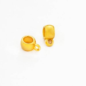 2 Stück Sterling Silber Vermeil Style Tube Anhängerschlaufen mit 3.5 mm Öse.    :vm1152