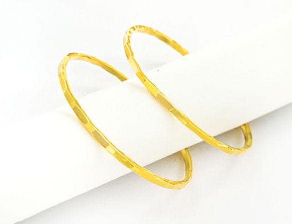 2 anéis fechados em prata esterlina 925, ouro vermeil 24k, estilo martelo, círculo, 30 mm. :vm1143