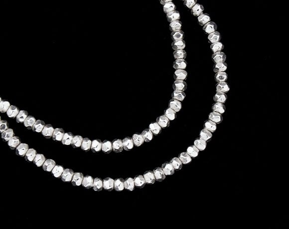 150 of Karen Hill Tribe Silver Faceted Seed Beads 1.8x1.5 mm