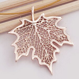 1 von 925 Sterling Silber Rose Gold Vermeil Stil Ahornblatt Anhänger 19 x 20 mm. Politur Finish :pg0116