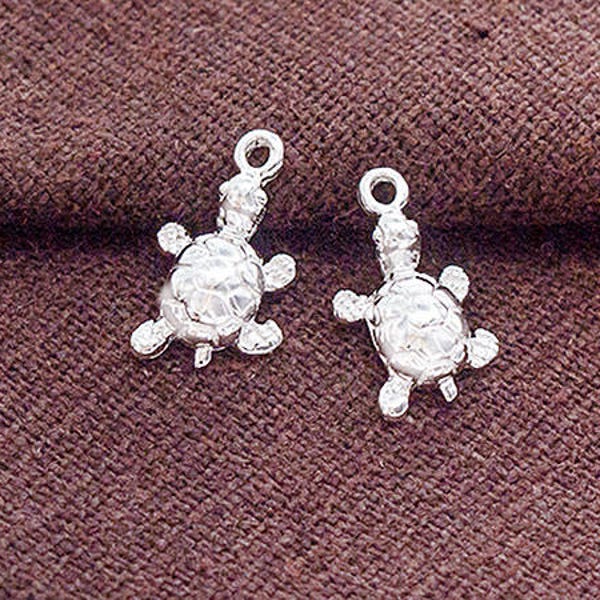 2 de 925 charmes de tortue en argent sterling 8x10 mm. :th2588