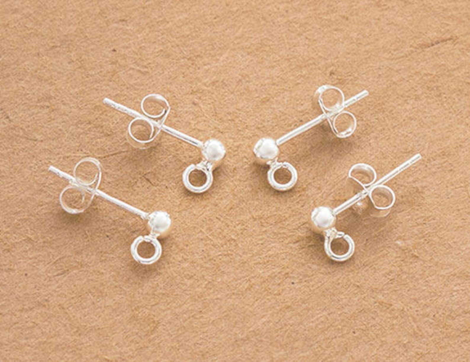 4 Pairs of 925 Sterling Silver Post Stud Earrings Findings Etsy Sweden